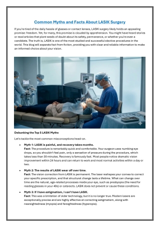 Common Myths and Facts About LASIK Surgery