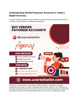 _ Discover the Best Sites to Buy Verified  Payoneer Accounts