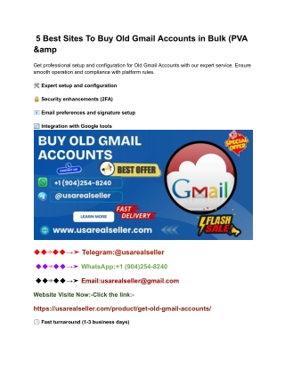 _5 Best Sites To Buy Old Gmail Accounts in Bulk (PVA &amp