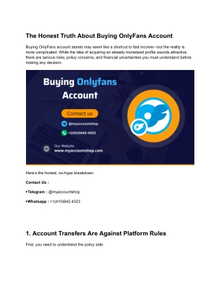 The Honest Truth About Buying OnlyFans Account