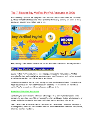 Top 7 Sites to Buy Verified PayPal Accounts in 2026
