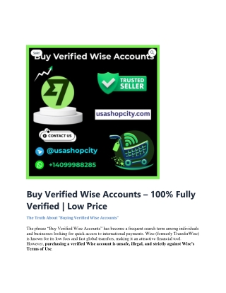 Buy Verified Wise Accounts