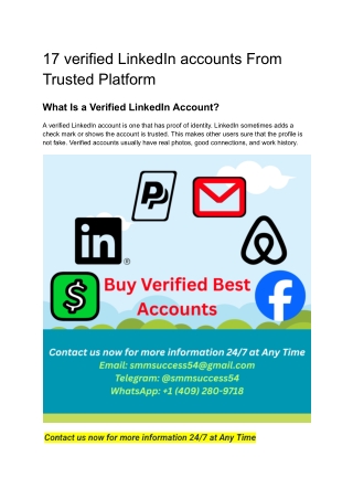 _17 verified LinkedIn accounts From Trusted Platform