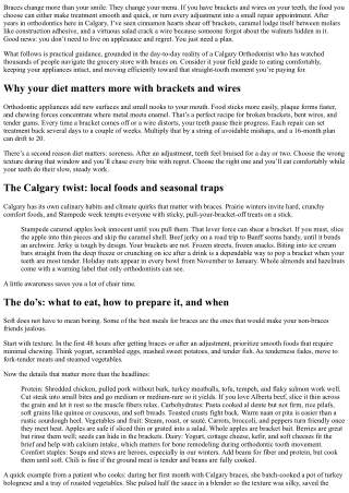 Diet Do’s and Don’ts with Braces: Calgary Orthodontist Advice