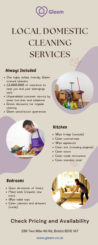 Local Domestic Cleaning Services | Gleem Cleaning