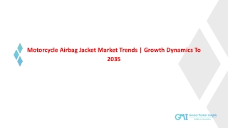 Motorcycle Airbag Jacket Market Trends | Growth Dynamics To 2035