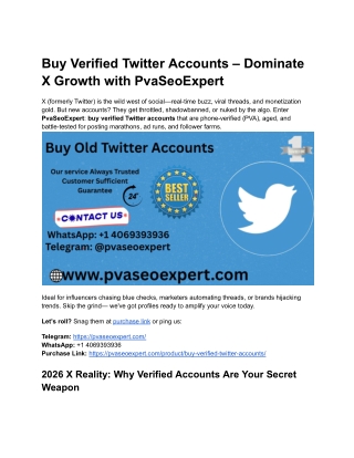 Buy Verified Twitter Accounts – Dominate X Growth with PvaSeoExpert