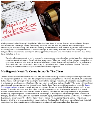 What Are Your Lawful Choices For Misdiagnosis? Mccallum, Hoaglund & Mccallum