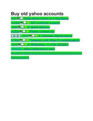 Buy old yahoo accounts