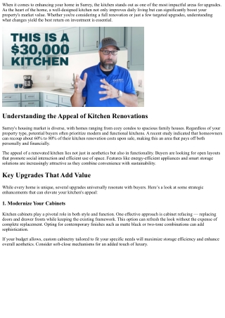 Kitchen Upgrades That Add Value to Your Surrey Home