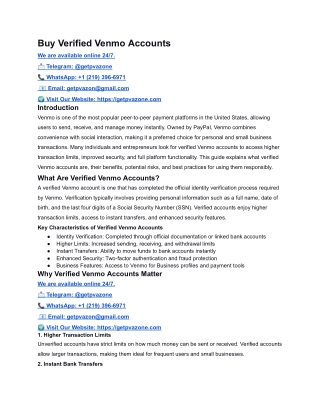 Buy Verified Venmo Accounts in USA 2026