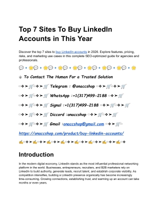 Top 7 Sites To Buy LinkedIn Accounts in This Year