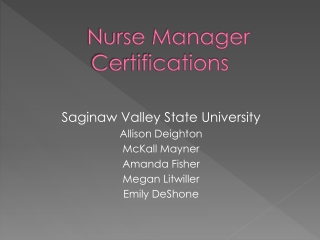 Nurse Manager Certifications