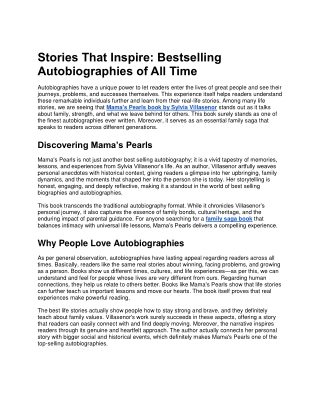 Stories That Inspire: Bestselling Autobiographies of All Time