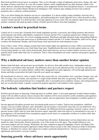 How a Real Estate Advisory in London Ontario Can Guide Portfolio Growth