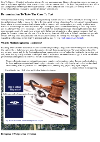 Exactly How To Locate A Medical Malpractice Lawyer