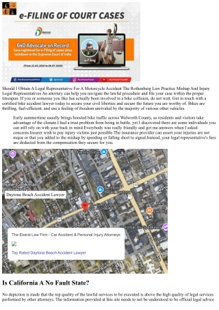 Need To I Obtain A Legal Representative For A Motorcycle Accident Injury & Medic