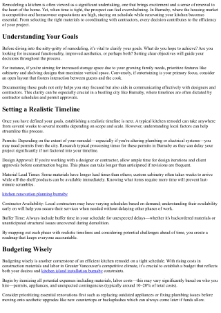 Kitchen Remodeling on a Tight Schedule: How to Stay on Track in Burnaby