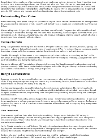 The Benefits of Hiring a Designer vs DIYing Your kitchen remodel.