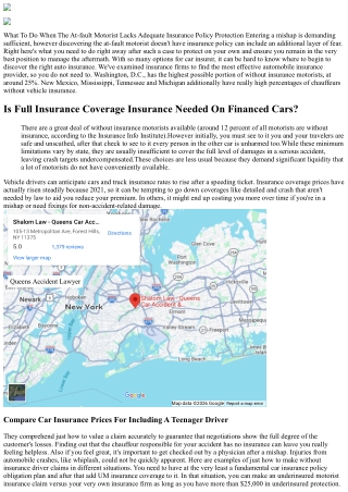 What To Do After Getting Struck By A Without Insurance Driver