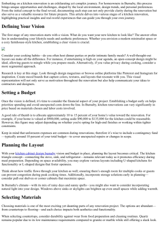 From Concept To Completion: Documenting your kitchen renovation Journey In burna