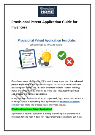 Provisional Patent Application Guide for Inventors