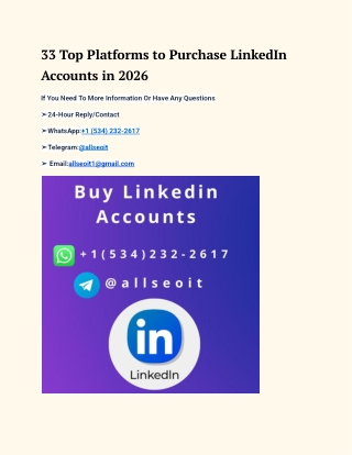 33 Top Platforms to Purchase LinkedIn Accounts in 2026