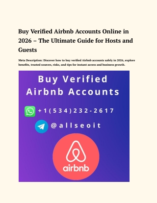 Best Trusted Sellers to Buy Verified Airbnb Accounts in 2026