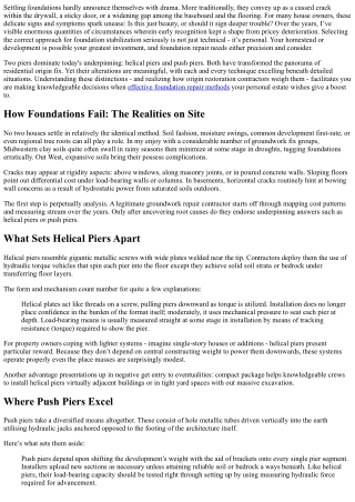 Choosing Between Helical Piers and Push Piers for Foundation Support
