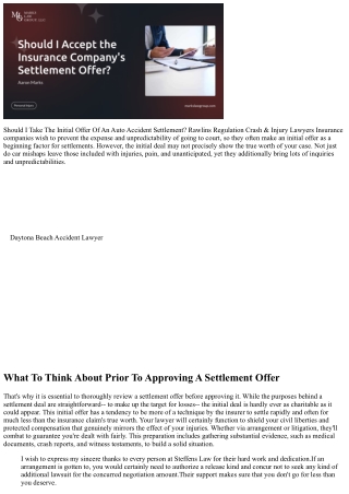 Should You Accept The First Insurance Policy Offer After A Car Mishap?