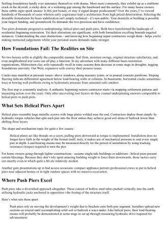 Choosing Between Helical Piers and Push Piers for Foundation Support