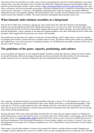 Portable Porta Potties for Region Fairs and Rodeos