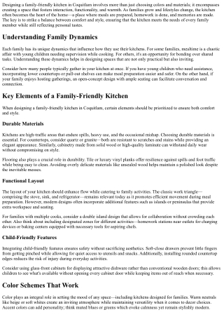 Combining Comfort And Style In Family-Friendly kitchens In coQuitLam.