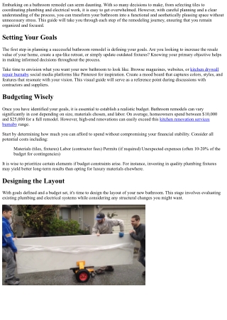 A Step-by-Step Guide to Planning a Stress-Free Bathroom Remodel.