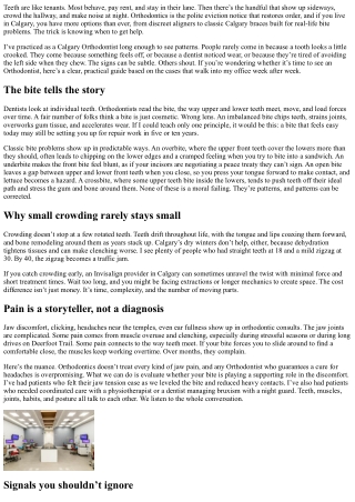 Calgary Orthodontist Shares Signs You May Need Orthodontic Treatment