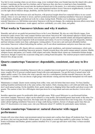 Kitchen Countertop Installation Vancouver: Durable and Stylish Options