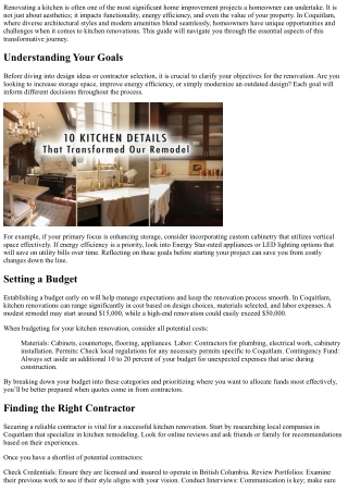 The Ultimate Guide to Kitchen Renovations in Coquitlam