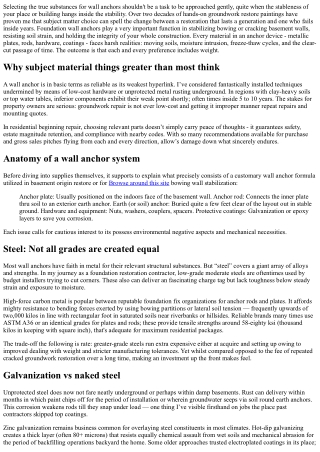 Choosing The Right Materials For Long-Lasting Wall Anchors.