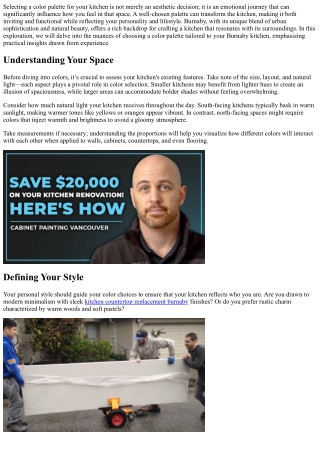 How to Choose the Perfect Color Palette for Your Burnaby Kitchen