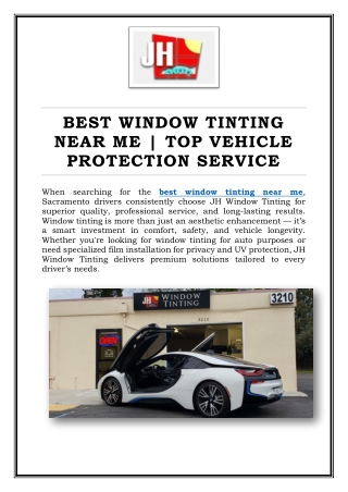 Best Window Tinting Near Me  Top Vehicle Protection Service