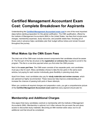 Certified Management Accountant Exam Cost_ Complete Breakdown for Aspirants