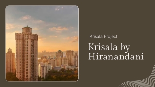 Krisala Hiranandani Township Hinjawadi Pune