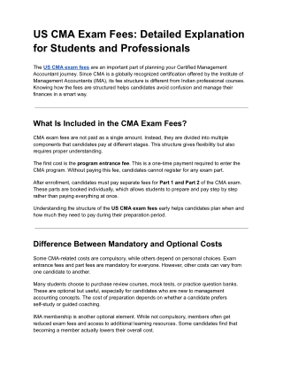 US CMA Exam Fees_ Detailed Explanation for Students and Professionals