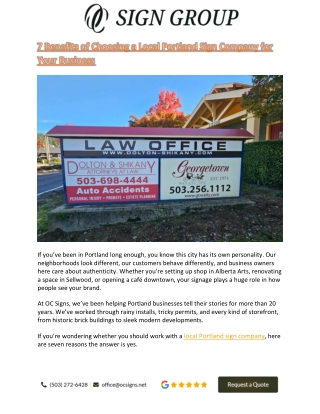 7 Benefits of Choosing a Local Portland Sign Company for Your Business