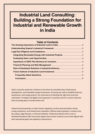 Industrial Land Consulting: Building a Strong Foundation for Industrial and Rene