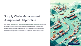 Reliable Supply Chain Management Assignment Help Online for Academic Success