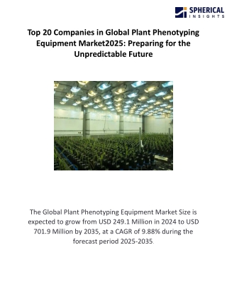 Top 20 Companies in Global Plant Phenotyping Equipment Market2025