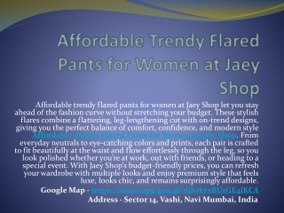 Buy High-Waisted Flared Pants for Women at Jaey Shop