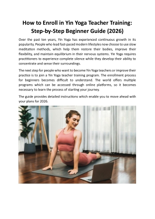 How to Enroll in Yin Yoga Teacher Training - Step-by-Step Beginner Guide (2026)