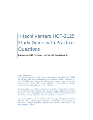 Hitachi Vantara HQT-2125 Study Guide with Practice Questions